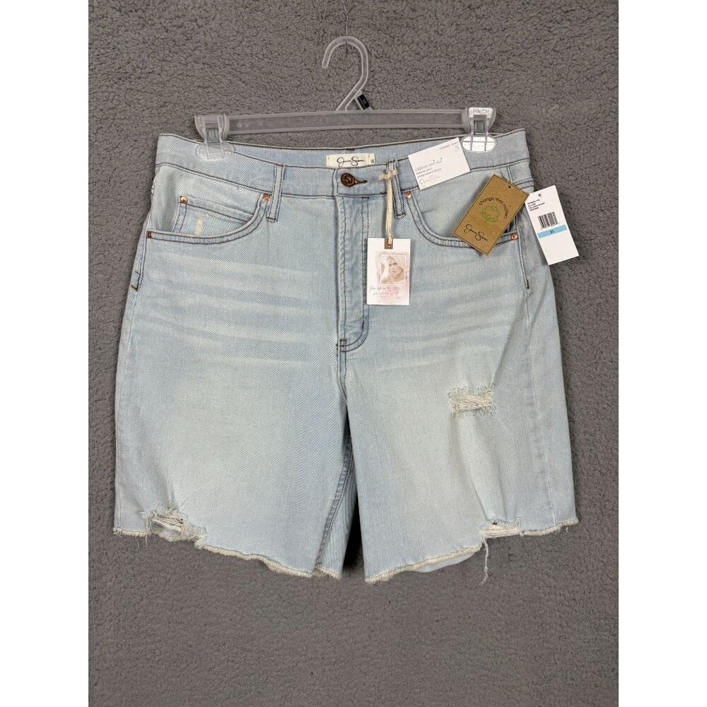 Jessica Simpson Women's Relaxed Shorts Denim Distressed Raw Hem Size 31NWT's